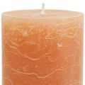 Floristik24 Solid coloured candles Orange Peach pillar candles 85×150mm 2pcs