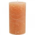 Floristik24 Solid coloured candles Orange Peach pillar candles 85×150mm 2pcs