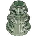 Floristik24 Candle holder Christmas tree glass candle holder green Ø6cm H8cm 2pcs