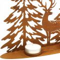 Floristik24 Candlestick window decoration deer in the forest rust decoration 38x30cm