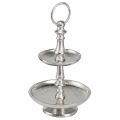 Floristik24 Mini Etagere Metal Decoration Silver 2-tier Table Decoration H22cm