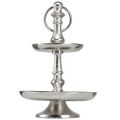 Floristik24 Mini Etagere Metal Decoration Silver 2-tier Table Decoration H22cm