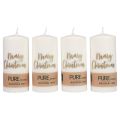 Floristik24 Pillar candles Merry Christmas white gold 60×130mm 4pcs