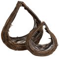 Floristik24 Plant basket wood drops natural 38x18cm / 23x13cm set of 2