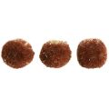 Floristik24 Pompoms with Glitter Brown 2.5cm Pompoms 2 Bags – 24pcs