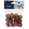 Floristik24 Pompoms with Glitter Brown 2.5cm Pompoms 2 Bags – 24pcs