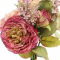 Floristik24 Artificial roses in bunch autumn bouquet pink, violet H36cm