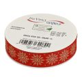 Floristik24 Christmas ribbon gift ribbon snowflakes red 25mm 20m