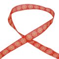 Floristik24 Christmas ribbon gift ribbon snowflakes red 25mm 20m