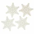 Floristik24 Scatter decoration snowflake glitter white 5cm 48p