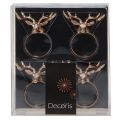 Floristik24 Napkin rings deer metal table decoration rose Ø3.5cm H 6.5cm 4pcs