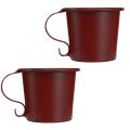 Floristik24 Candle holder vintage cup metal wine red Ø7cm H6cm 2pcs