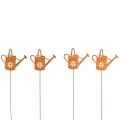 Floristik24 Flower plug metal rust decoration watering can 10x8.5cm 4pcs