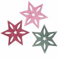 Floristik24 Scatter decoration star pink, grey assorted wood 4cm 72 pcs