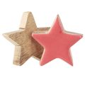 Floristik24 Scatter decoration wooden stars mango wood apricot yellow 5cm 12pcs