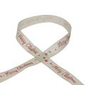 Floristik24 Christmas ribbon Merry Christmas natural red linen 25mm 15m