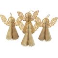 Floristik24 Paper angel Christmas angel decoration paper cream H12cm 4pcs