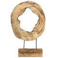 Floristik24 Rustic wooden ring on stand – Natural wood grain, 54 cm – Unique sculpture for stylish living ambience