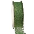 Floristik24 Ribbon Green Gold Fringe Ribbon Jewelry Ribbon W40mm L15m