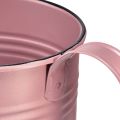 Floristik24 Decorative watering can pink metal planter Ø13.5cm H12.5cm