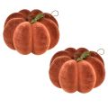 Floristik24 Flocked pumpkin decoration – Autumnal table decoration in strong red-brown 20cm 2pcs