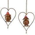 Floristik24 Decorative bird metal for hanging garden decoration rust red-white 15×21cm 2pcs