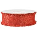 Floristik24 Decorative ribbon red gold fringe decorative ribbon W40mm L15m