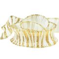 Floristik24 Decorative ribbon chiffon white/gold 25mm 15m