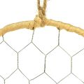 Floristik24 Decorative ring made of metal raffia for hanging Ø20cm 4pcs