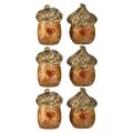 Floristik24 Ceramic acorn house decorative acorns with heart motif, brown, 6 cm, 6 pieces - autumn table decoration