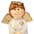 Floristik24 Enchanting ceramic angel duo in cream-white with gold accents – 8.6 cm – Heavenly decorative figures