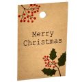 Floristik24 Gift tags Merry Christmas paper natural brown 8.5×5.5cm 20 pcs