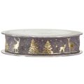 Floristik24 Gift Ribbon Lavender Gold Christmas Deer 25mm 15m