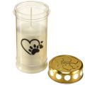 Floristik24 Grave light dog heart with paw grave candle white Ø7cm H16.5cm