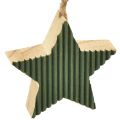 Floristik24 Christmas tree wooden pendant set, heart-tree-star, mint-green-white, 4.5 cm, 9 pieces - Christmas decoration