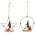 Floristik24 Decoration hanger Santa Claus snowman star H13cm 2pcs