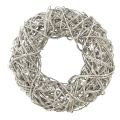 Floristik24 Wooden wreath decorative wreath rattan natural white Ø30cm H9,5cm