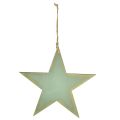 Floristik24 Wooden stars for hanging window decoration mint gold 12/20/26cm set of 3