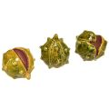 Floristik24 Decorative chestnuts in green-yellow – 6 cm – Ideal autumn and holiday decoration – 6 pieces