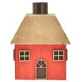 Floristik24 Candle holder Christmas house wood red 9×9×11cm 2pcs