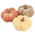 Floristik24 Pumpkin Decoration Fabric Pumpkins Yellow Beige Reddish Brown Ø7cm 9 pcs