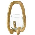 Floristik24 Lantern wood glass lantern living room decoration Ø12cm H20cm