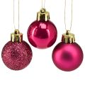 Floristik24 Mini Christmas tree balls pink shatterproof Ø3cm H3.5cm 14pcs