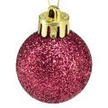 Floristik24 Mini Christmas tree balls pink shatterproof Ø3cm H3.5cm 14pcs