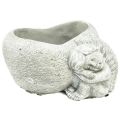 Floristik24 Mini Plant Bowl Grave Angel Angel Grey Plant Heart 16×12cm H9.5cm