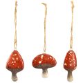 Floristik24 Charming Red Mushroom Pendants with Jute String – 3 cm, Set of 6 – Perfect Autumn and Christmas Decoration