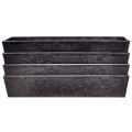 Floristik24 Versatile grey plastic planter 4 pieces – rectangular, 37 cm – ideal for indoor and outdoor gardening