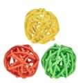 Floristik24 Rattan ball orange yellow green rattan ball Ø3cm 30pcs