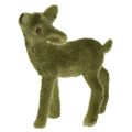 Floristik24 Deer decoration figures Christmas green flocked deer with fawn in set H9/5.5cm 4pcs