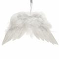 Floristik24 Romantic angel wings made of white feathers – Christmas decoration for hanging 20×12cm 6pcs